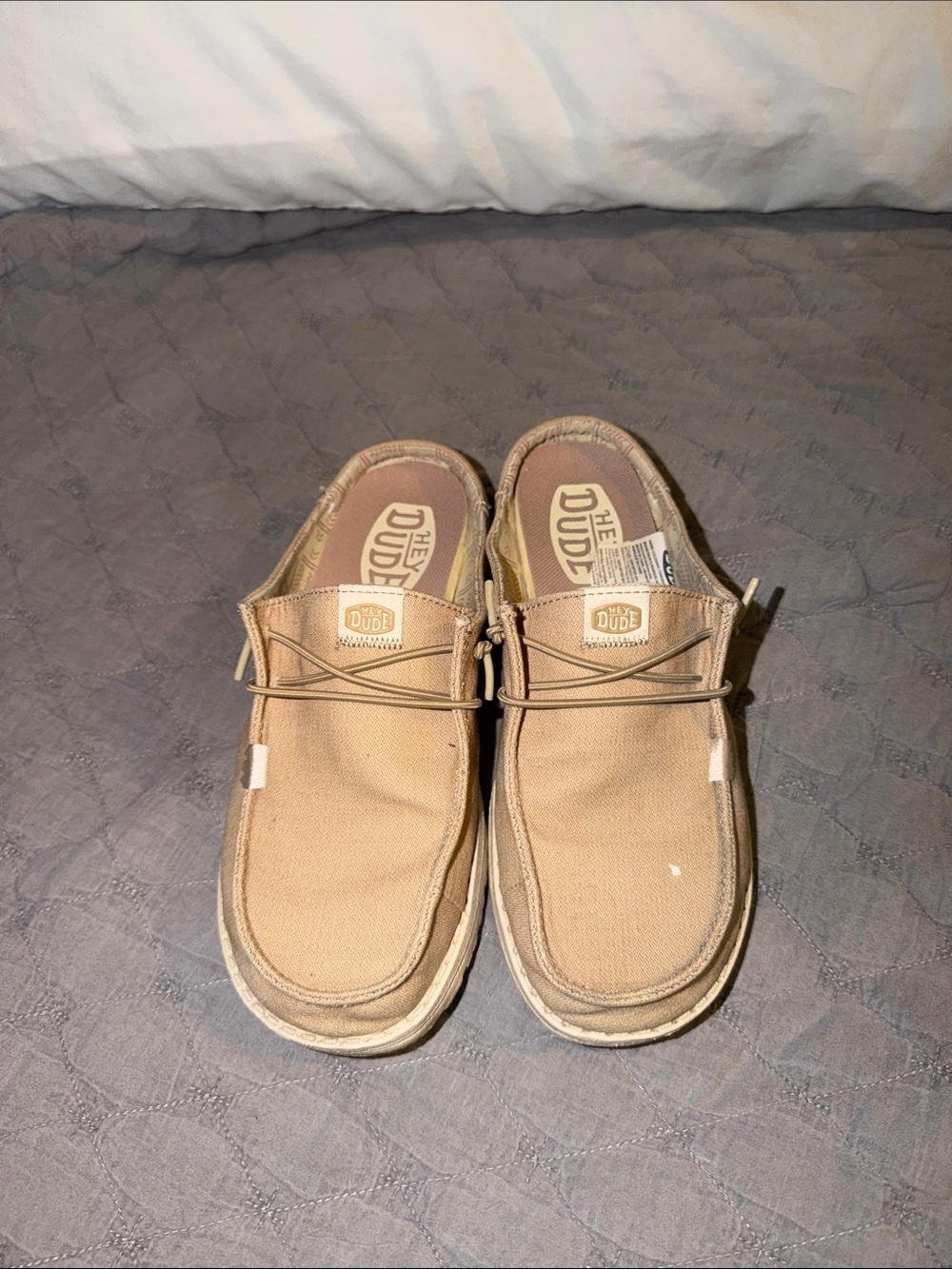 Hey Dude women’s Canvas Slip-On Shoes in Tan